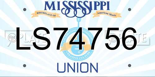LS74756 Mississippi License Plate