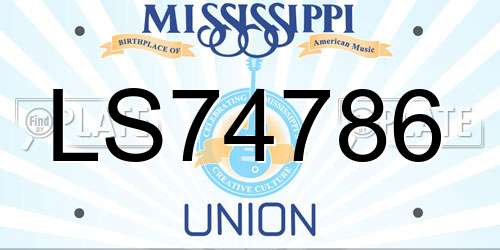 LS74786 Mississippi License Plate