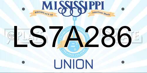 LS7A286 Mississippi License Plate