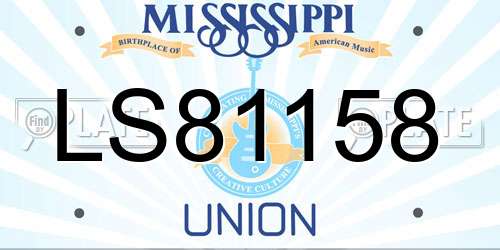 LS81158 Mississippi License Plate