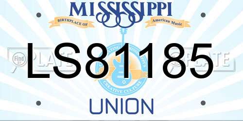 LS81185 Mississippi License Plate