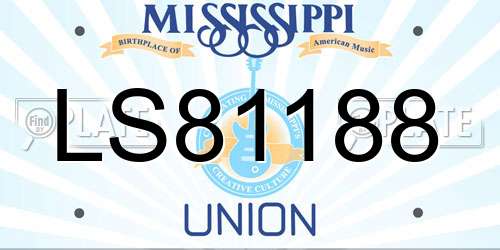 LS81188 Mississippi License Plate