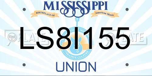 LS8I155 Mississippi License Plate