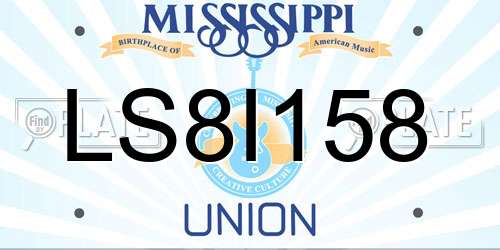 LS8I158 Mississippi License Plate