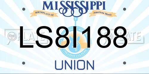 LS8I188 Mississippi License Plate