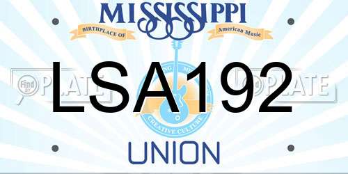LSA192 Mississippi License Plate