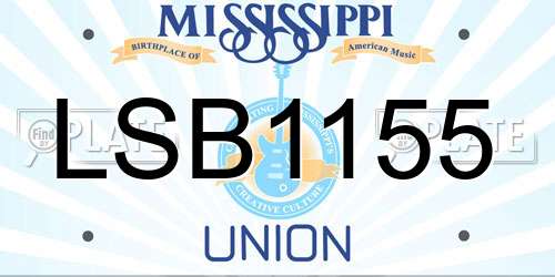 LSB1155 Mississippi License Plate