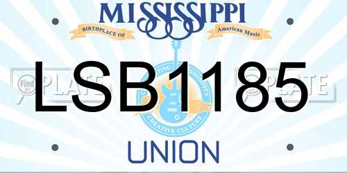 LSB1185 Mississippi License Plate