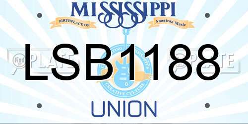 LSB1188 Mississippi License Plate