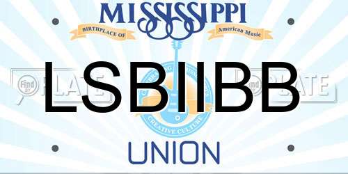 LSBIIBB Mississippi License Plate