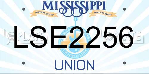 LSE2256 Mississippi License Plate