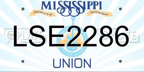 LSE2286 Mississippi License Plate