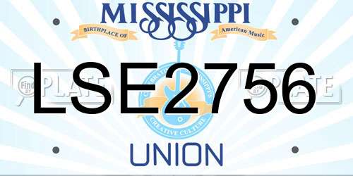 LSE2756 Mississippi License Plate