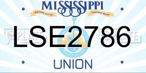LSE2786 Mississippi License Plate