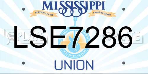 LSE7286 Mississippi License Plate