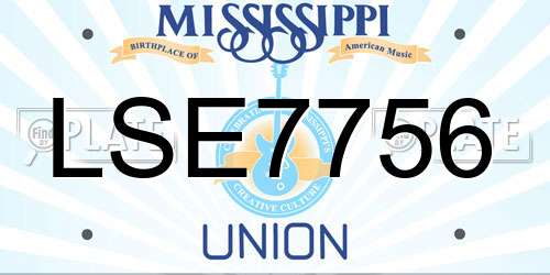 LSE7756 Mississippi License Plate
