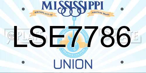 LSE7786 Mississippi License Plate
