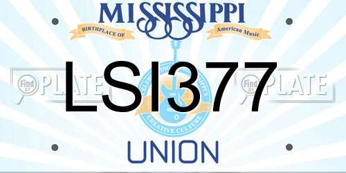 LSI377 Mississippi License Plate