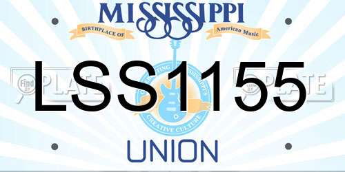 LSS1155 Mississippi License Plate
