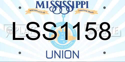 LSS1158 Mississippi License Plate