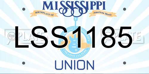 LSS1185 Mississippi License Plate