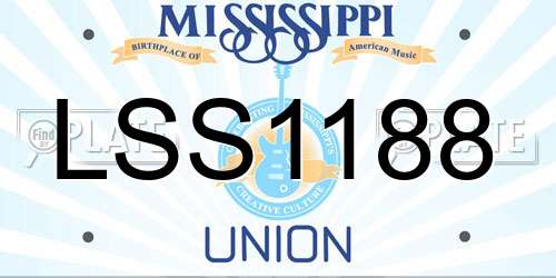 LSS1188 Mississippi License Plate