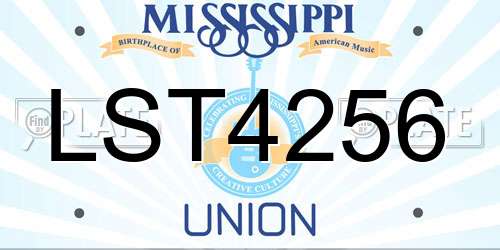 LST4256 Mississippi License Plate