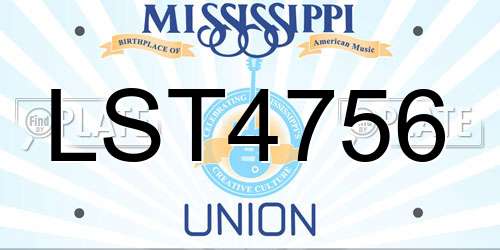 LST4756 Mississippi License Plate