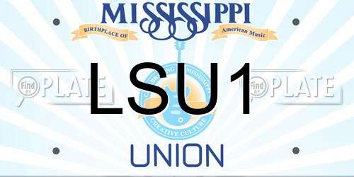 LSU1 Mississippi License Plate