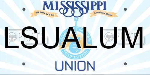 LSUALUM Mississippi License Plate