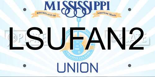 LSUFAN2 Mississippi License Plate