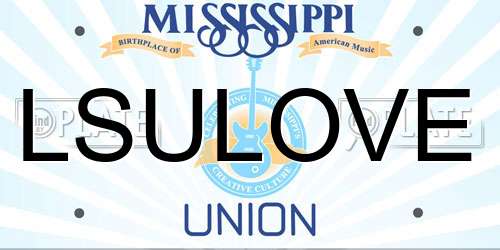 LSULOVE Mississippi License Plate