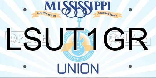 LSUT1GR Mississippi License Plate