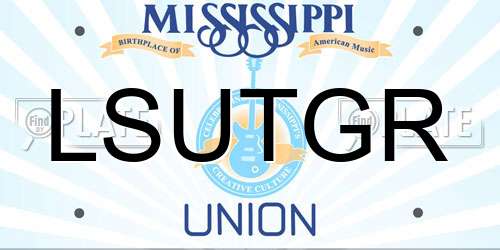 LSUTGR Mississippi License Plate