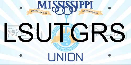 LSUTGRS Mississippi License Plate