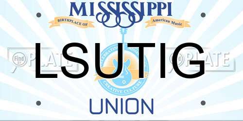 LSUTIG Mississippi License Plate