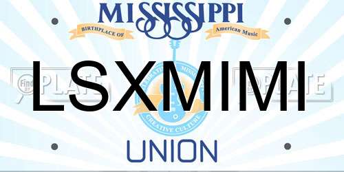 LSXMIMI Mississippi License Plate