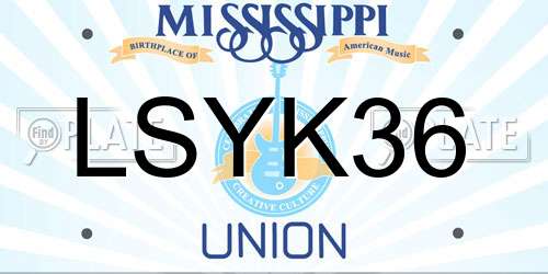 LSYK36 Mississippi License Plate