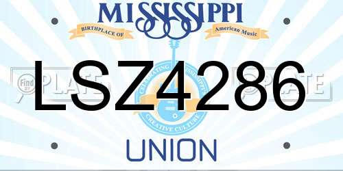 LSZ4286 Mississippi License Plate