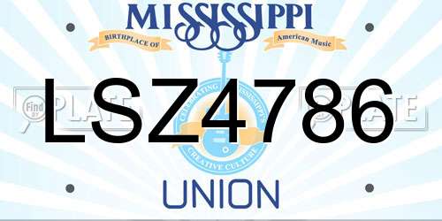 LSZ4786 Mississippi License Plate