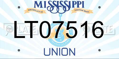 LT07516 Mississippi License Plate