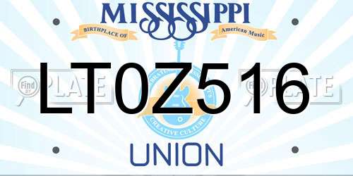 LT0Z516 Mississippi License Plate