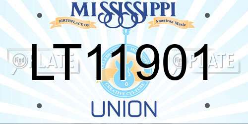 LT11901 Mississippi License Plate