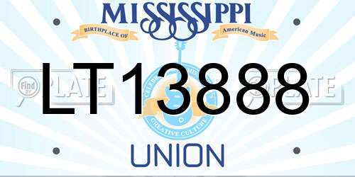 LT13888 Mississippi License Plate