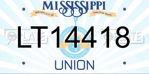 LT14418 Mississippi License Plate
