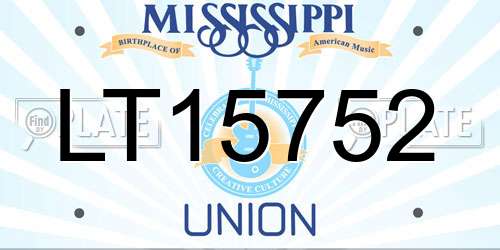 LT15752 Mississippi License Plate