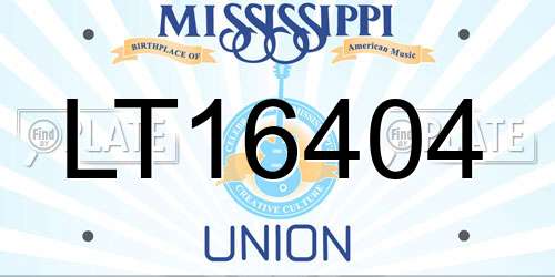 LT16404 Mississippi License Plate
