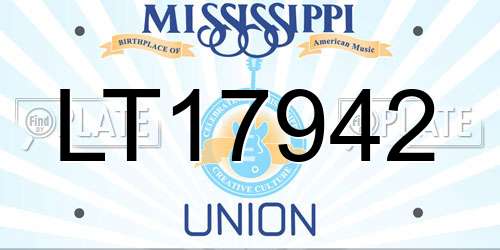 LT17942 Mississippi License Plate
