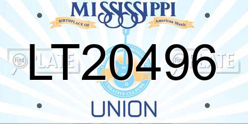 LT20496 Mississippi License Plate