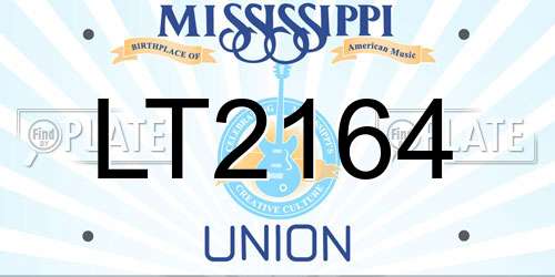 LT2164 Mississippi License Plate